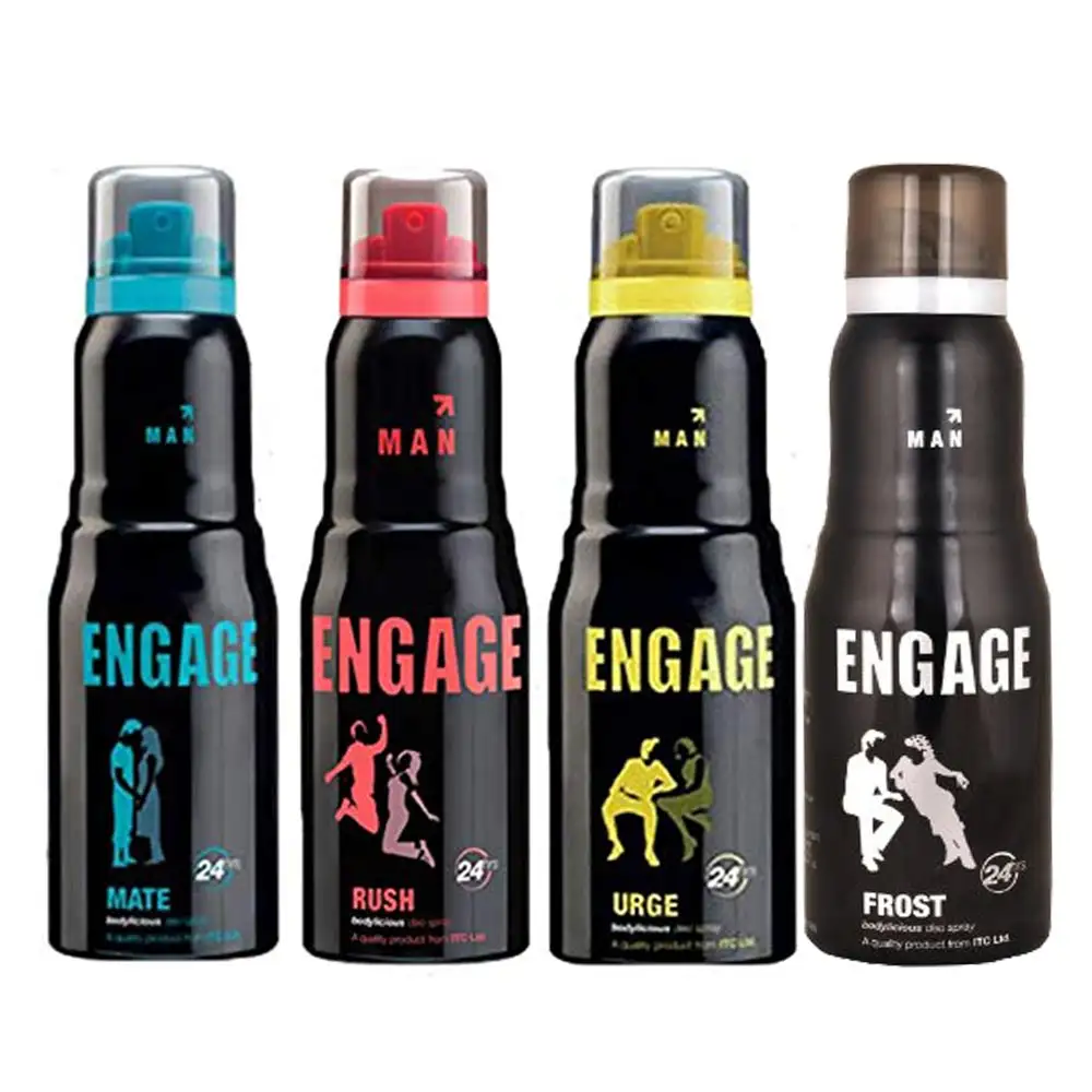 Engage Urge Mate Rush and Frost Deo Combo of 4,  150 ml  for Men