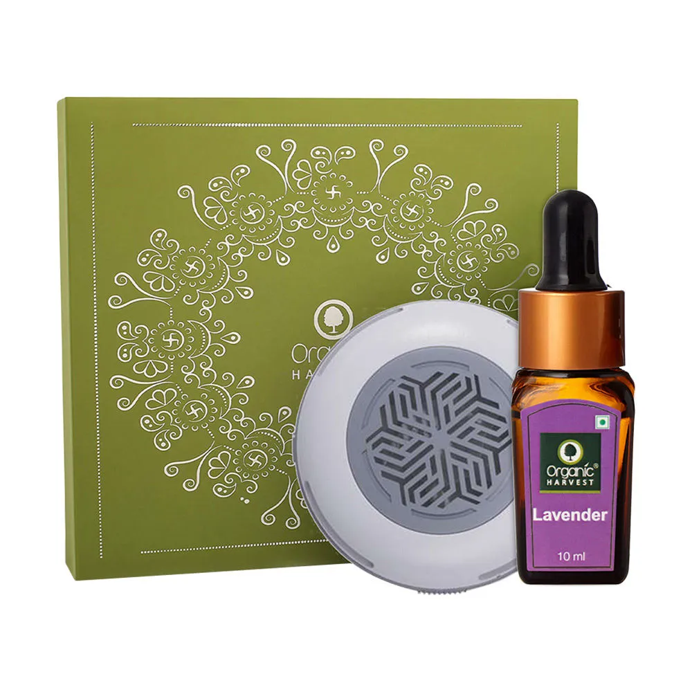 Organic Harvest Lavender Essential Oil With Diffuser Combo Gift Set