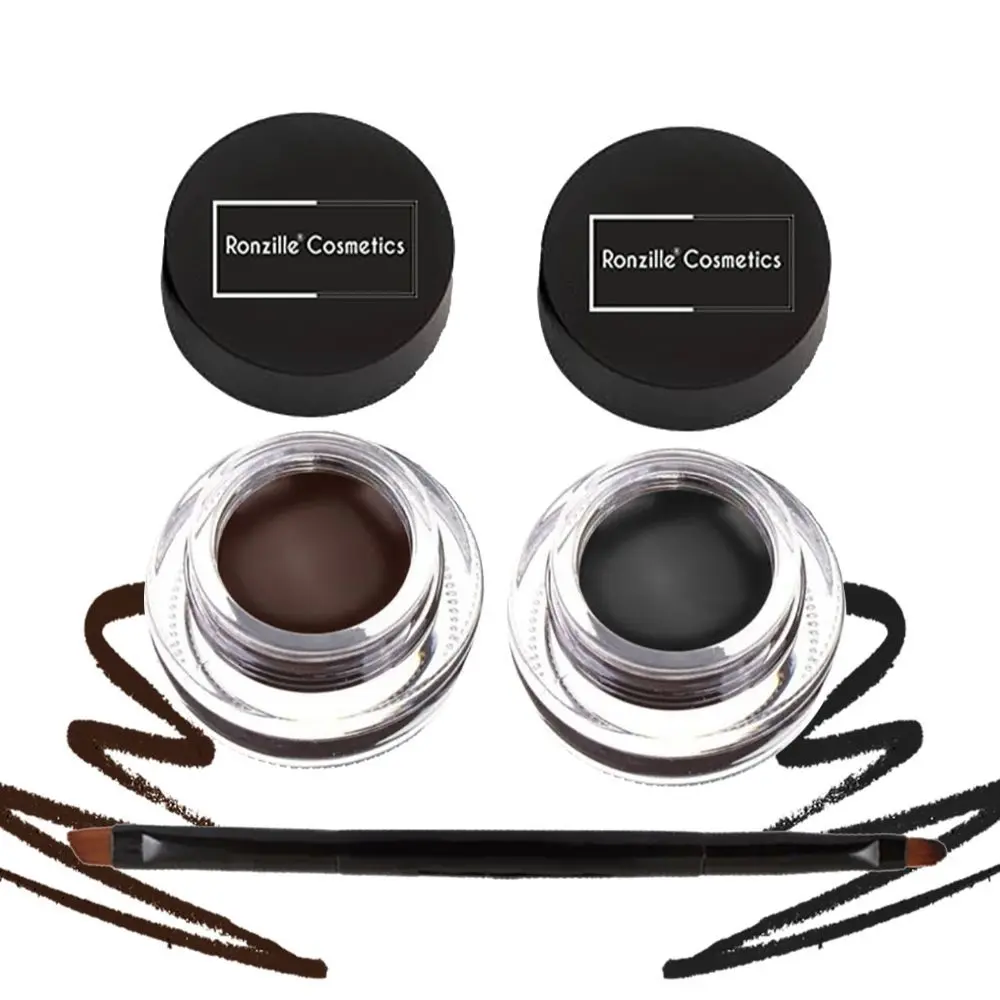 RONZILLE Black & Brown 2 in 1 WaterProof & Smudge Proof Gel Eyeliner Kajal