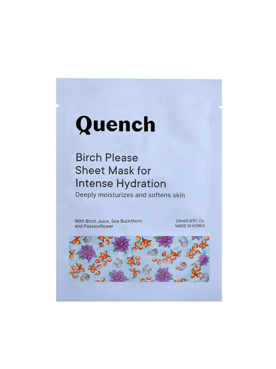 Quench Botanics Birch Please Sheet Mask for Intense Hydration | Korean Skin care (24 ml)