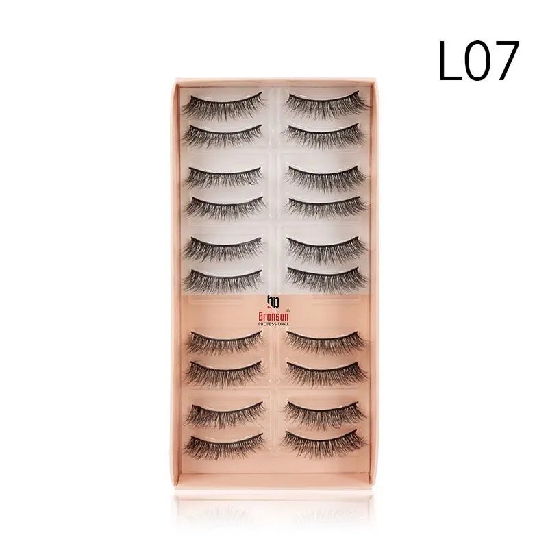 Bronson Professional Eyelash Set 3D False Long And Natural Eye Makeup 10 Pairs - L07