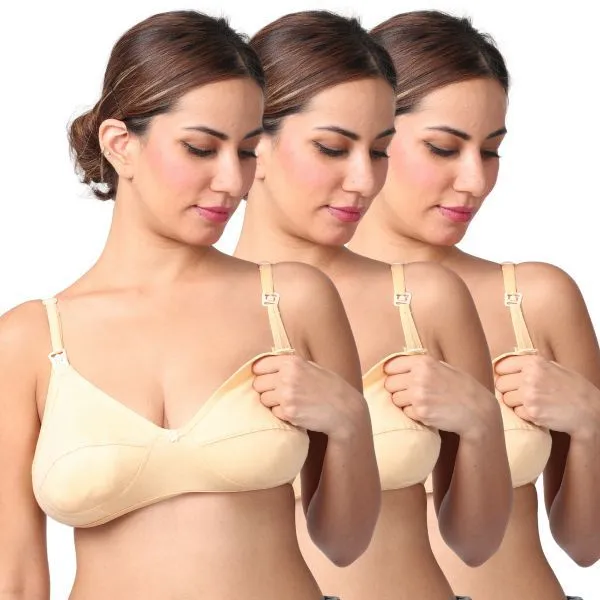 Morph Maternity Pack Of 3 Nursing Bras - Nude