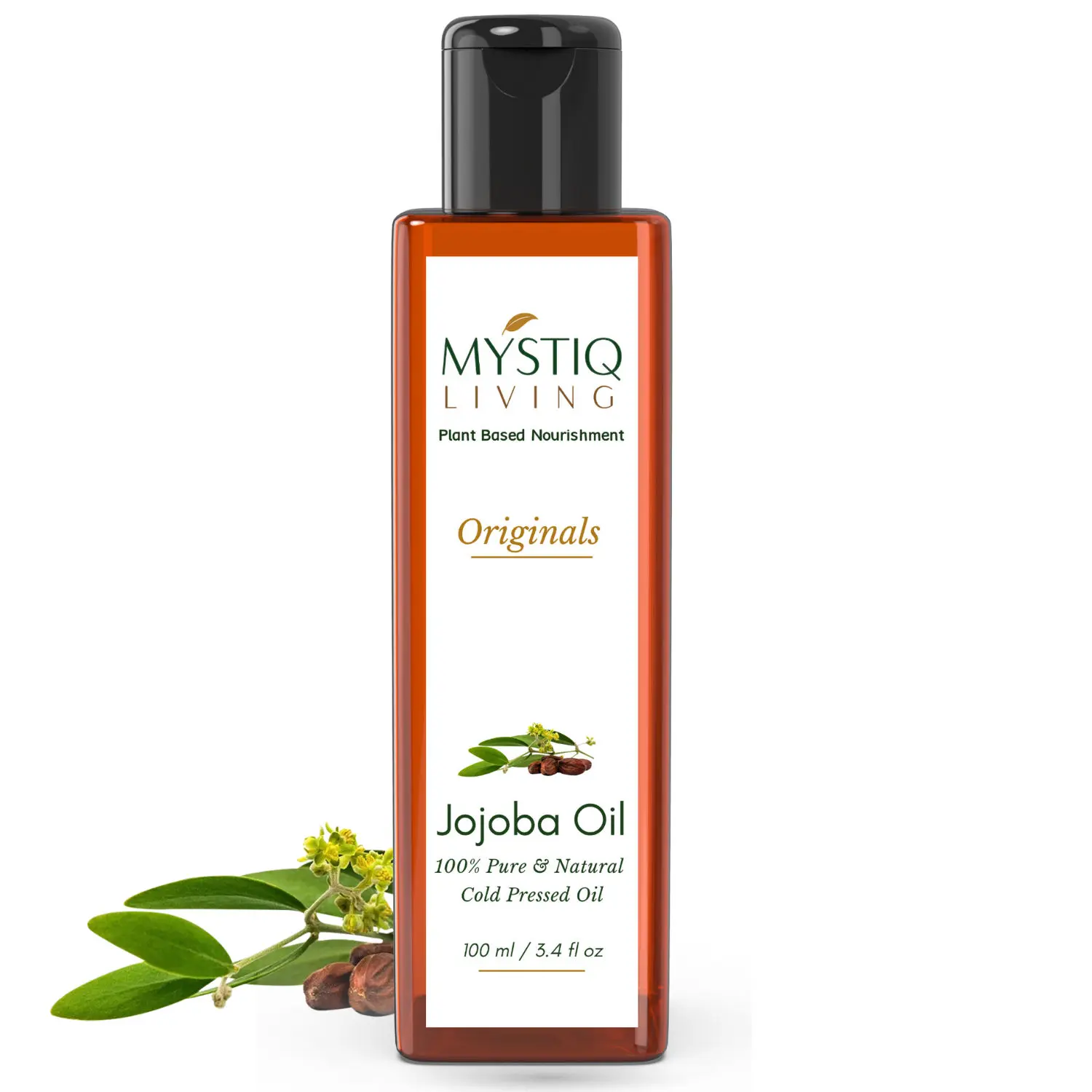 Mystiq Living Originals - Pure Golden Virgin Jojoba Oil | Hair, Skin & Face Care | Natural Makeup Remover | Cold Pressed | 100% Pure and Natural - 100 ML