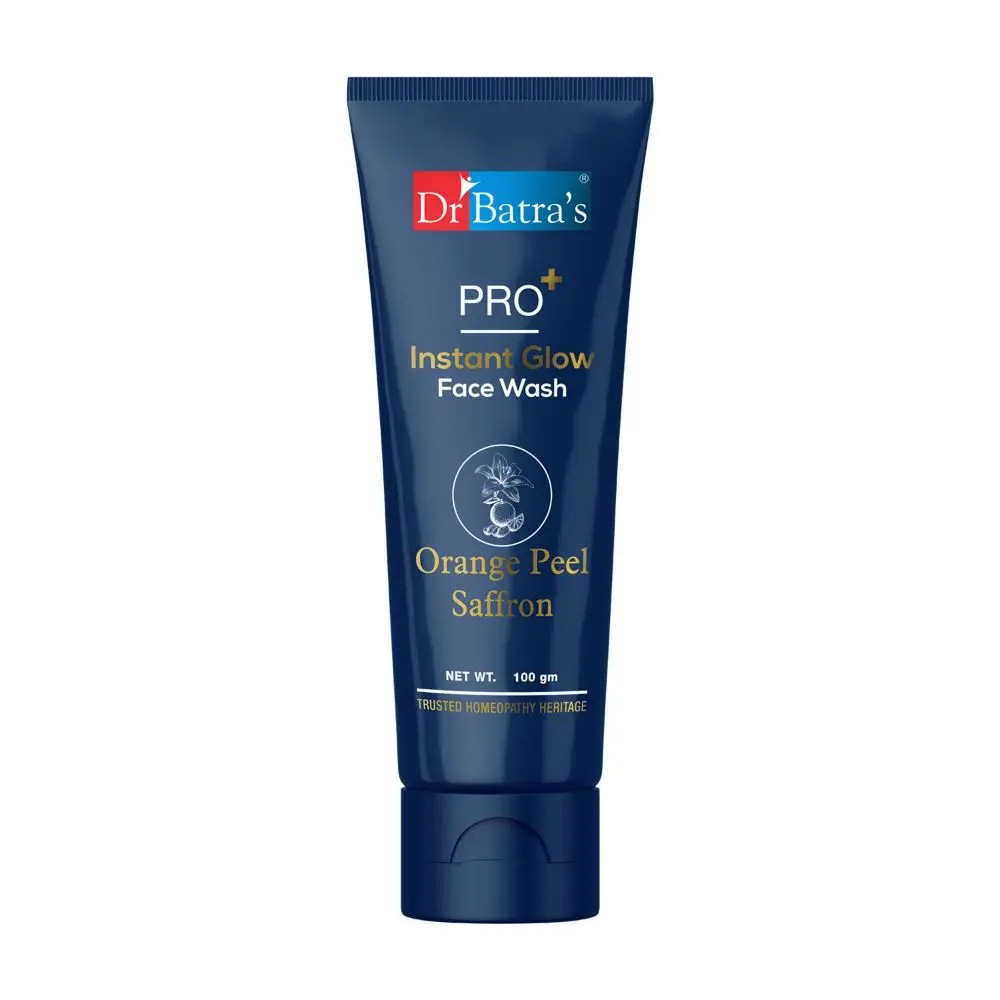 Dr Batra's PRO+ Instant Glow Face Wash|Contains Orange Peel, Echinacea, Saffron, Aloe Vera, Vitamin E. 100 g.