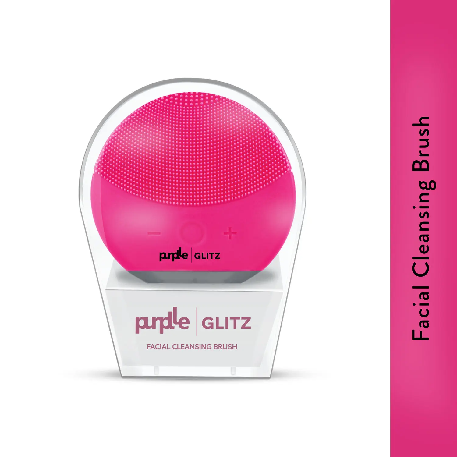 Purplle Glitz Facial Cleansing Brush | Face Appliance | Smoothening | Combats Pollution | Portable | Removes dead skin cells | Multiple speeds