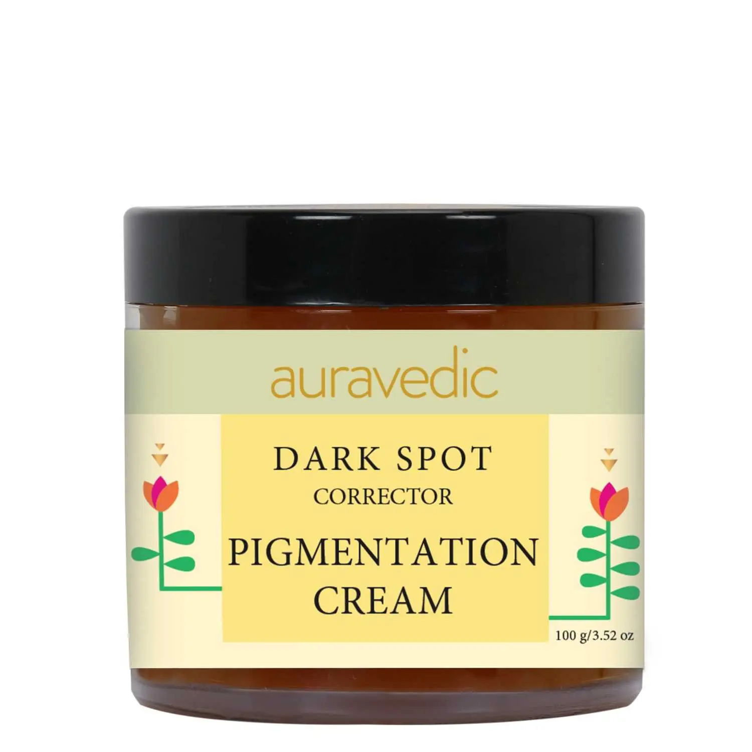 Auravedic Dark spots removal cream 100gms face cream for Dark spots , skin lightening , skin whitening cream with Almond oil/Wheatgerm oil/Avocado oil/Turmeric for Women/Men. (Paraben free)