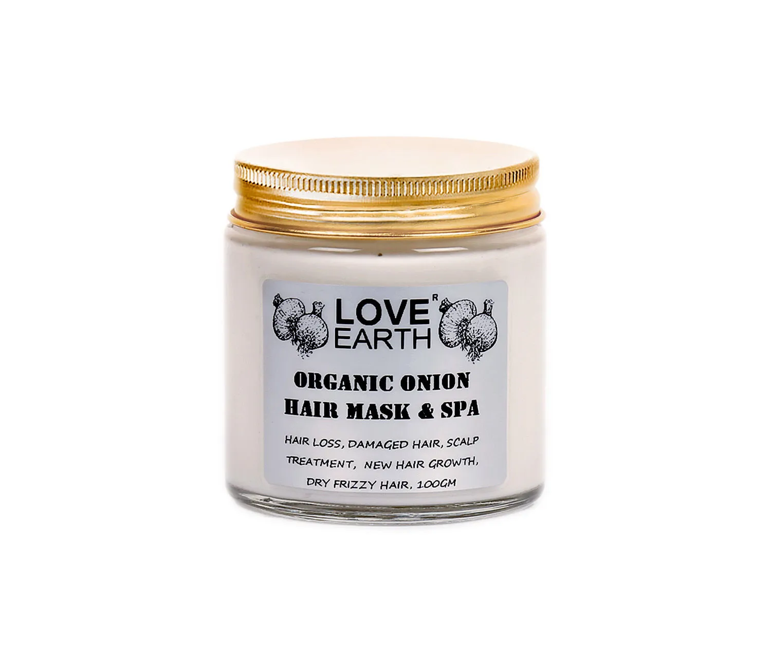 Love Earth Organic Onion Hair Mask and Spa with Onion Extract for Smooth and Frizz Free Hair