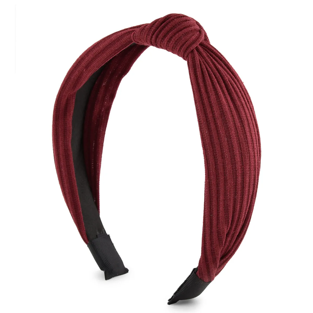 Toniq Maroon Ribbed Top Knot Hair Band For Women(OAWXXH96 A)