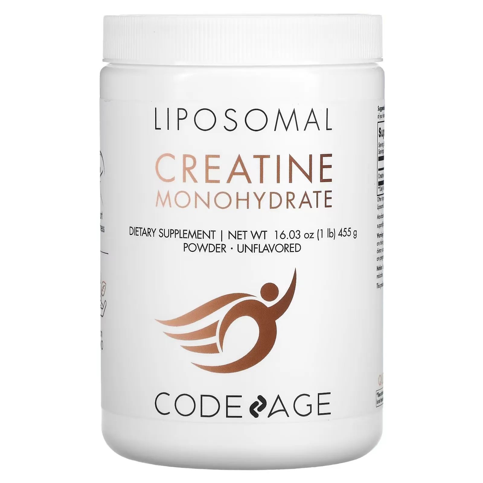 Liposomal Creatine Monohydrate Powder, Unflavored, 1 lb (455 g)