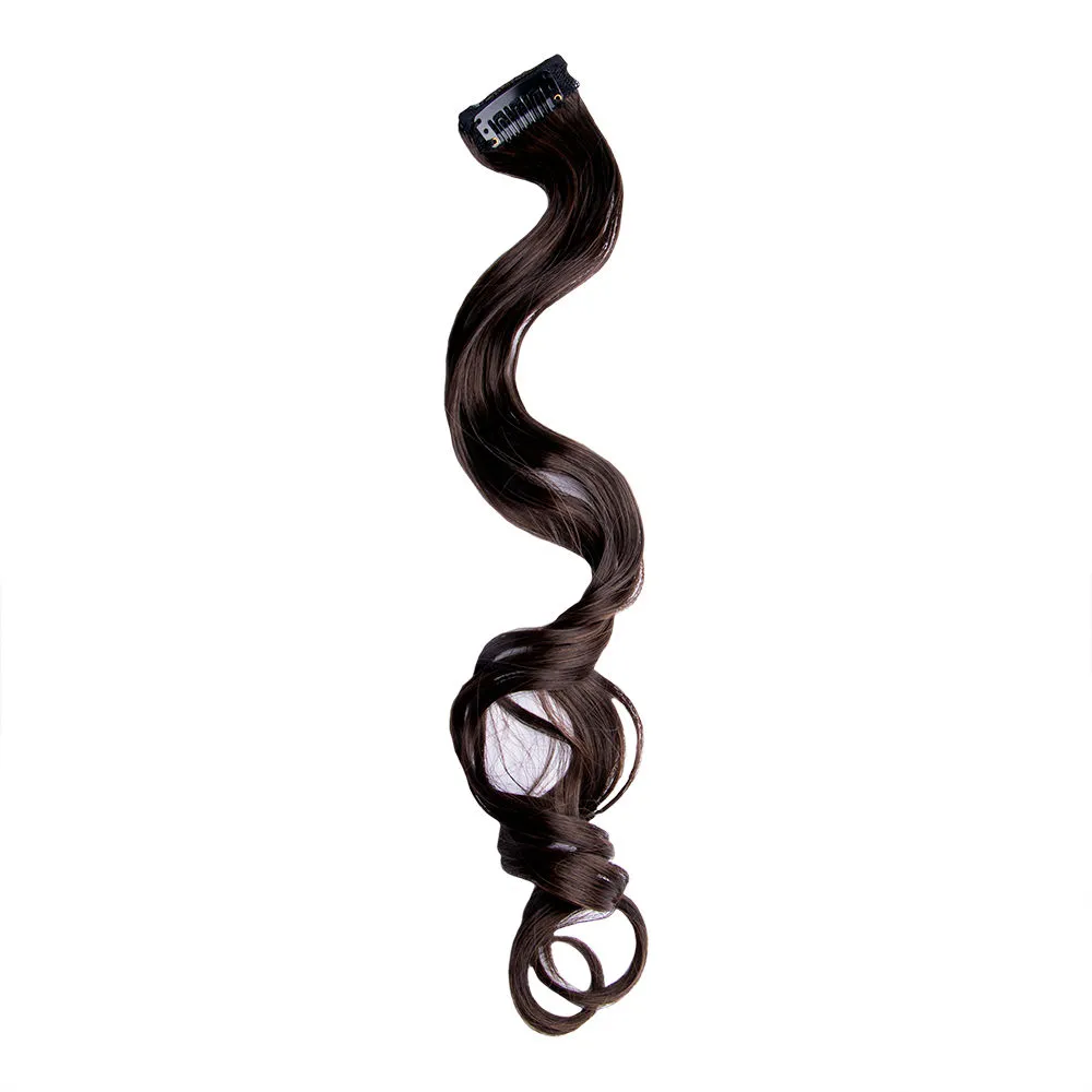 Streak Street Coffee Brown Curly Clip-On Strands