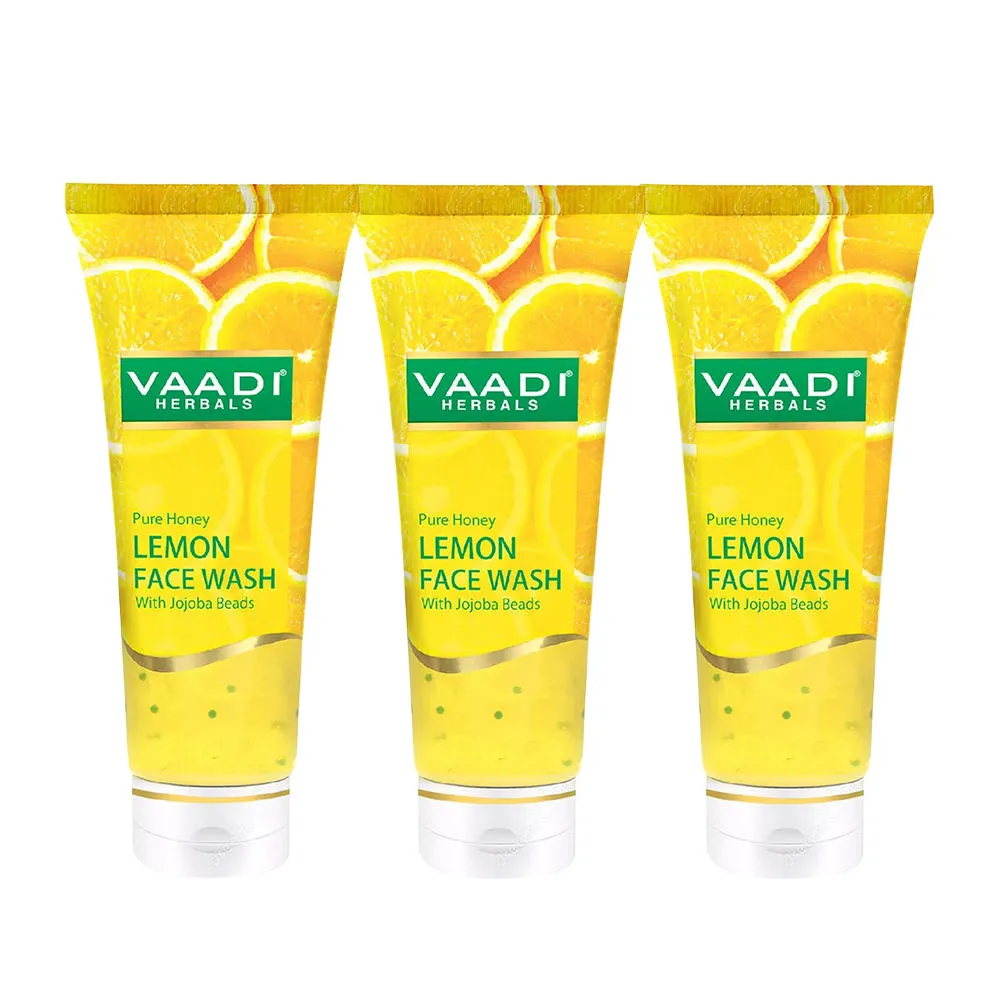 Vaadi Herbals Pure Honey Lemon Face Wash With Jojoba Beads - Pack of 3