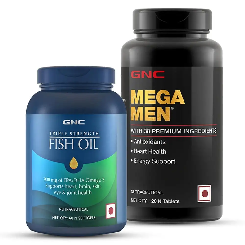 GNC Triple Strength Fish Oil & Mega Men Multivitamin Combo,  2 Piece(s)/Pack