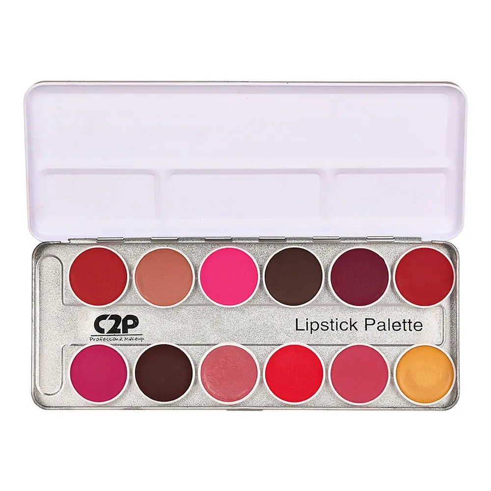 C2P Pro Lip Cream Lipstick Palette 12 in 1 Shades - Multicolor