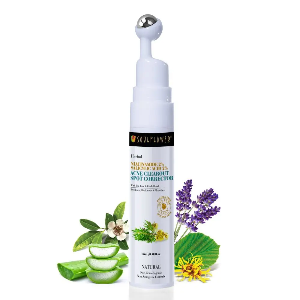 Soulflower Acne Clearout Spot Corrector with Tea Tree , Breakouts  15ml