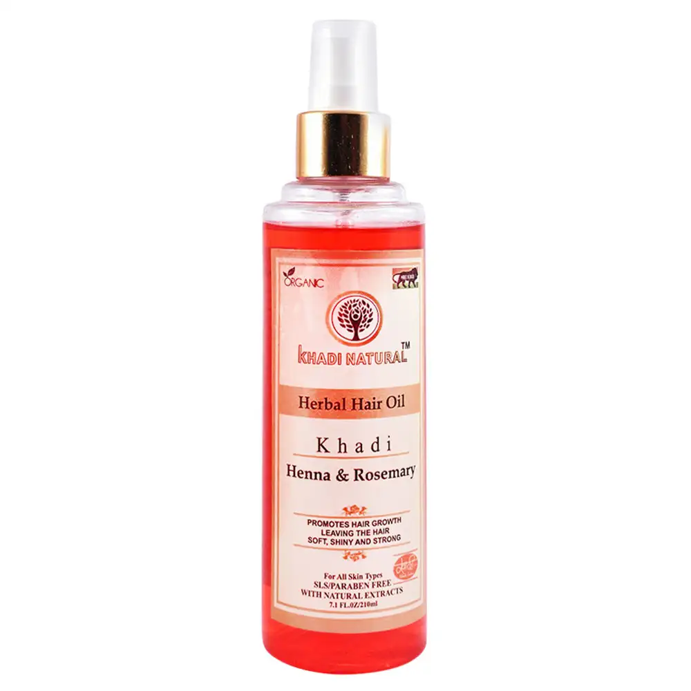 Khadi Natural Herbal Hair Oil,  210 ml  Heena & Rosemary