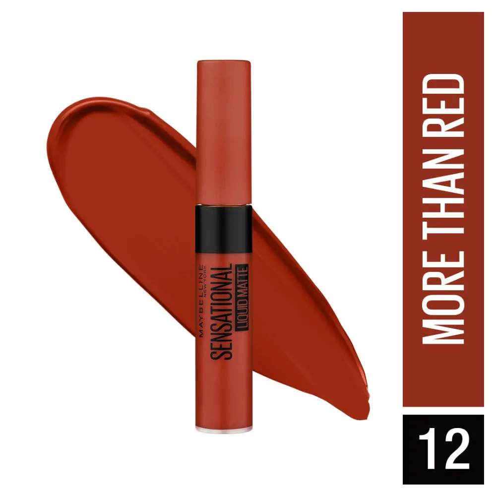 Maybelline New York Sensational Liquid Matte Lipstick 12 More Than Red (7 ml)