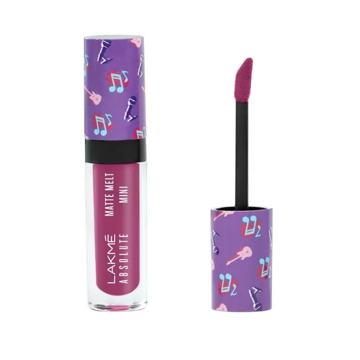 Lakme Absolute Matte Melt Mini Liquid Lip Colour, Nomad Pink, 2.4 ml