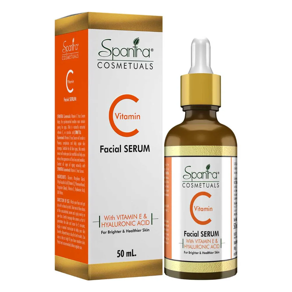 Spantra Vitamin C Face Serum for Glowing Skin with Hyaluronic Acid No Mineral Oil Paraben Free