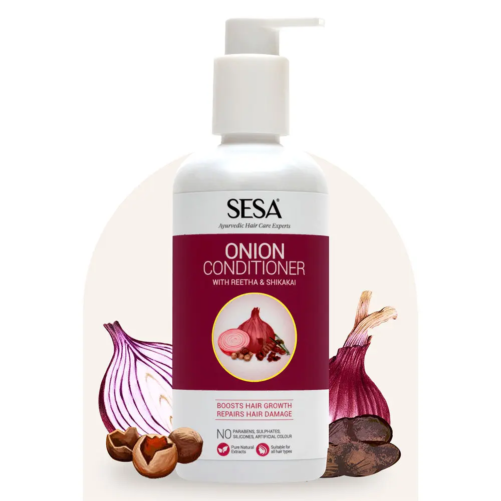 Sesa Onion Conditioner with Reetha & Shikakai, 300 ml (Pure Ayurvedic Herbal Extracts, No Parabens, No Sulphates, No Silicones)