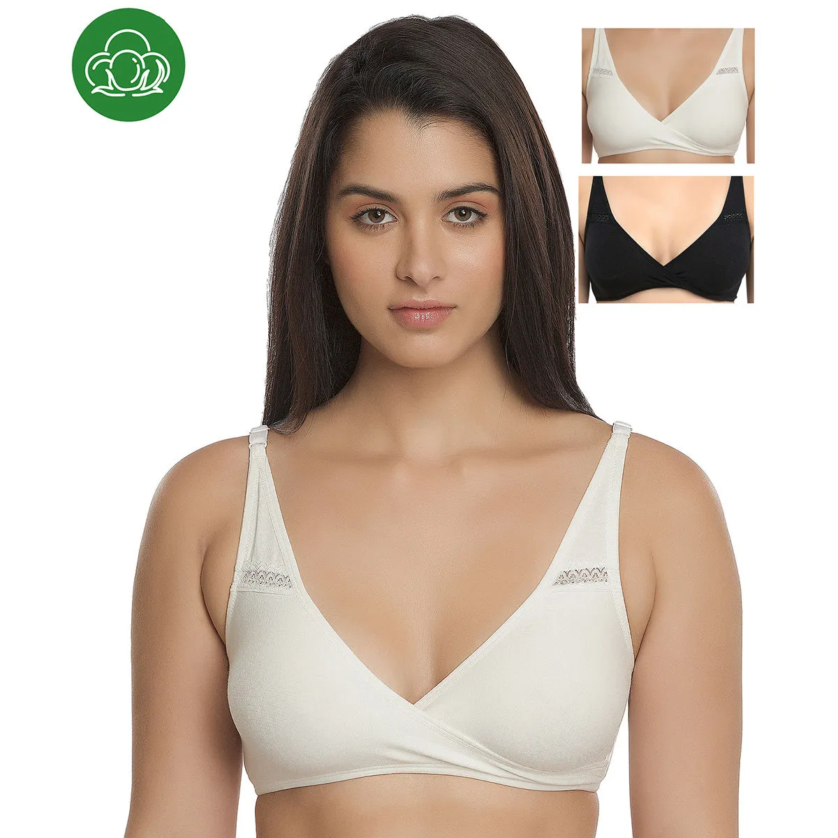 Inner Sense Organic Antimicrobial Sleeping/Feeding Bra Pack Of 3 - Multi-Color (40D)