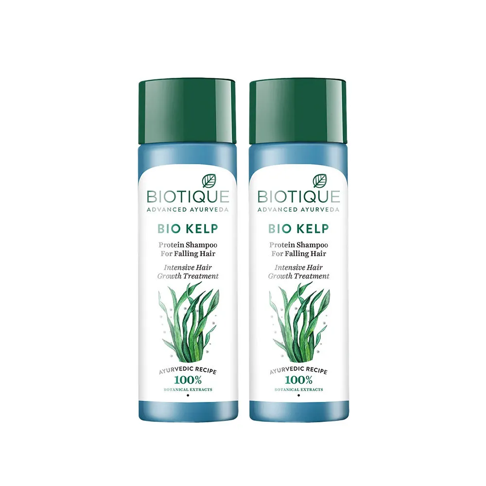 Biotique Bio Kelp Protein Shampoo for Hair Growth Treatment -Pack of 2