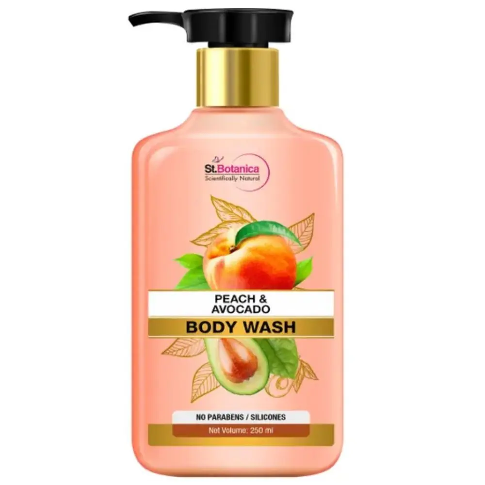 StBotanica Peach & Avocado Body Wash 250ml - No SLS / Sulphate, Parabens