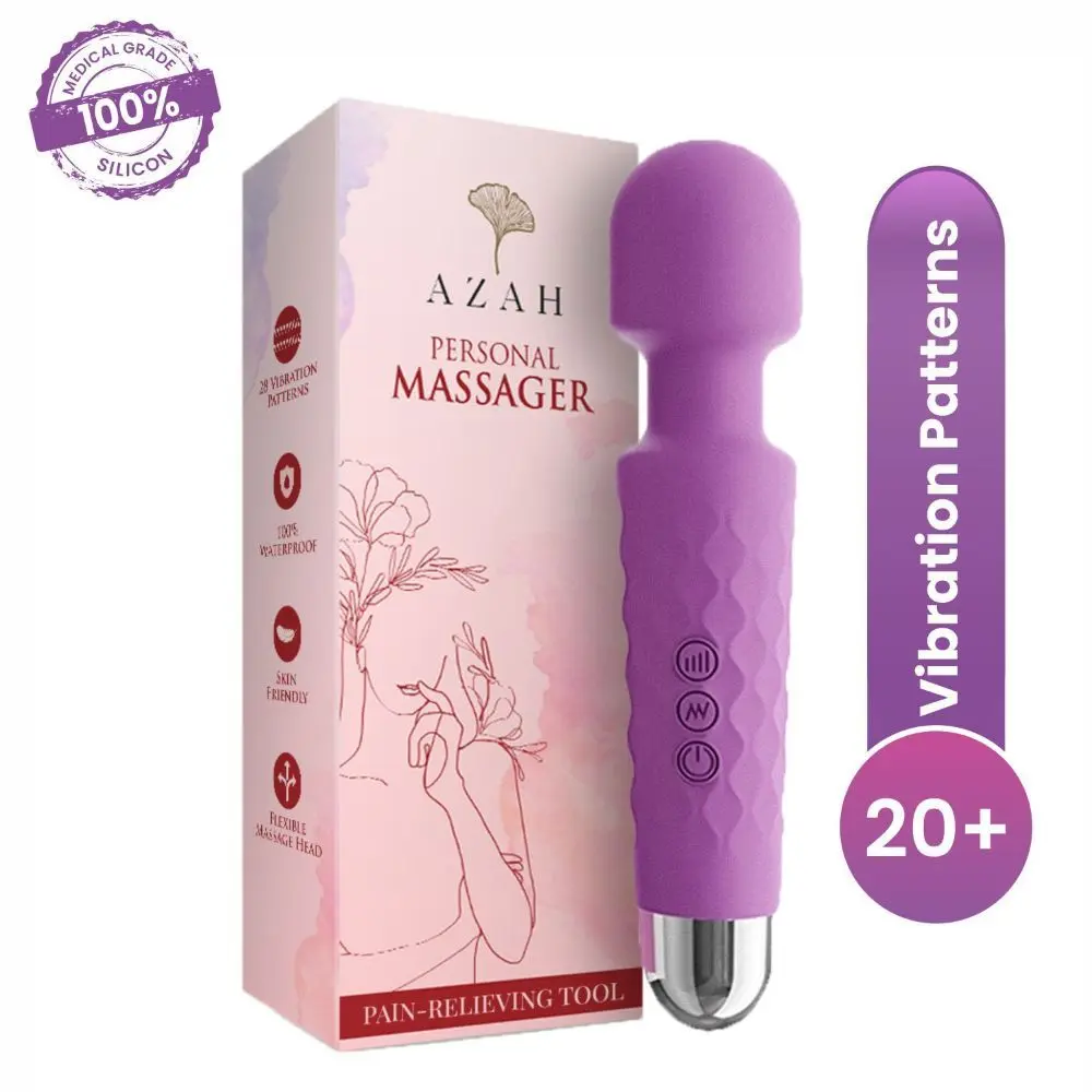 Azah Personal Body Massager for Women | Chargeable Vibrator Massage Machine | Massager for Relaxation & Pain Relief | Hand Massager for Females | Waterproof | Easy to Clean | Portable | Flexible Head