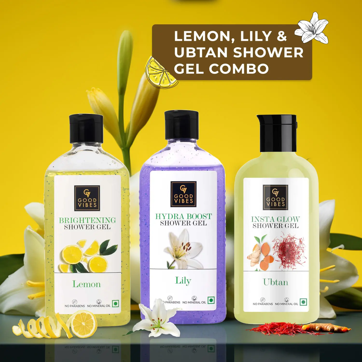 Good Vibes Refresh and Revitalize with Our Trio of Shower Gels: Lemon, Lily, and Ubtan