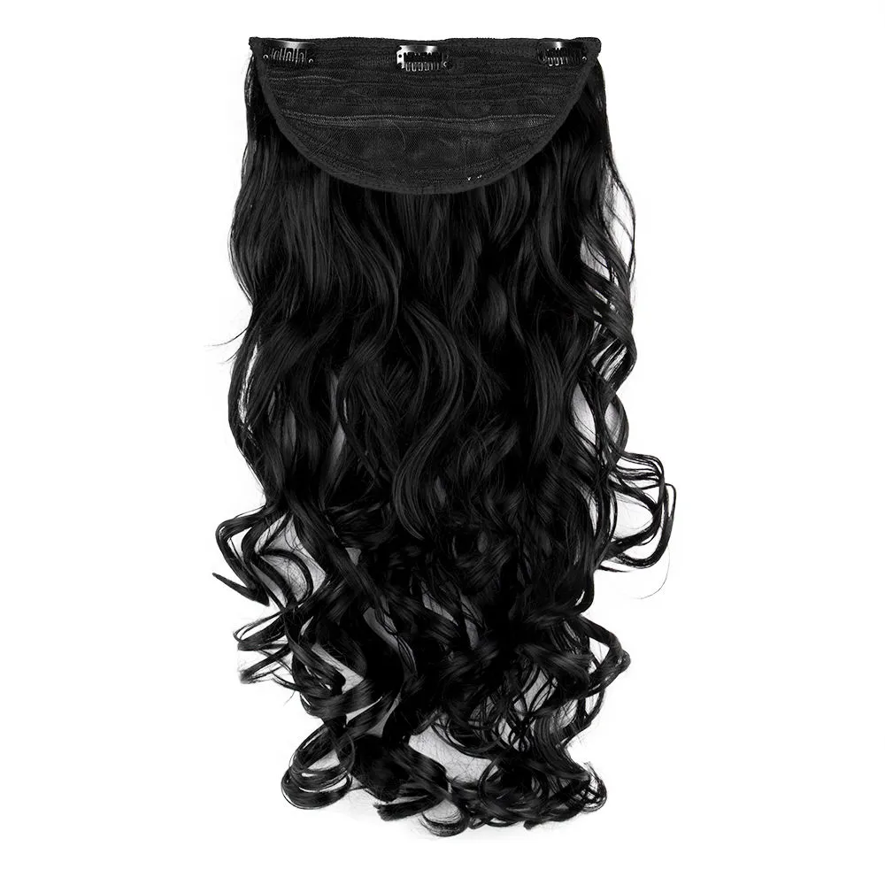 Streak Street Clip-in 24'' Soft Curls Jet Black Hair Extensions