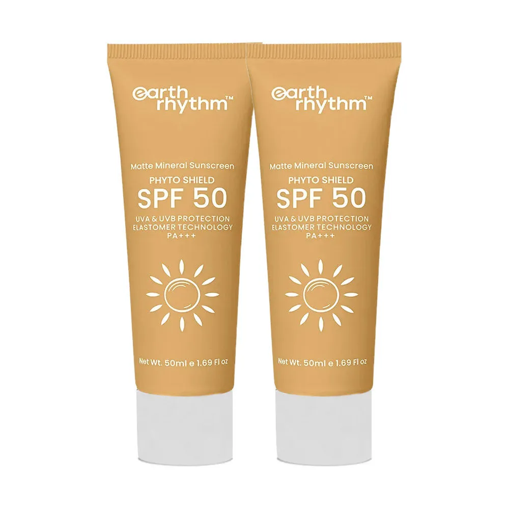 Earth Rhythm Phyto Shield - Spf 50 Matte Mineral Sunscreen (pack Of 2)