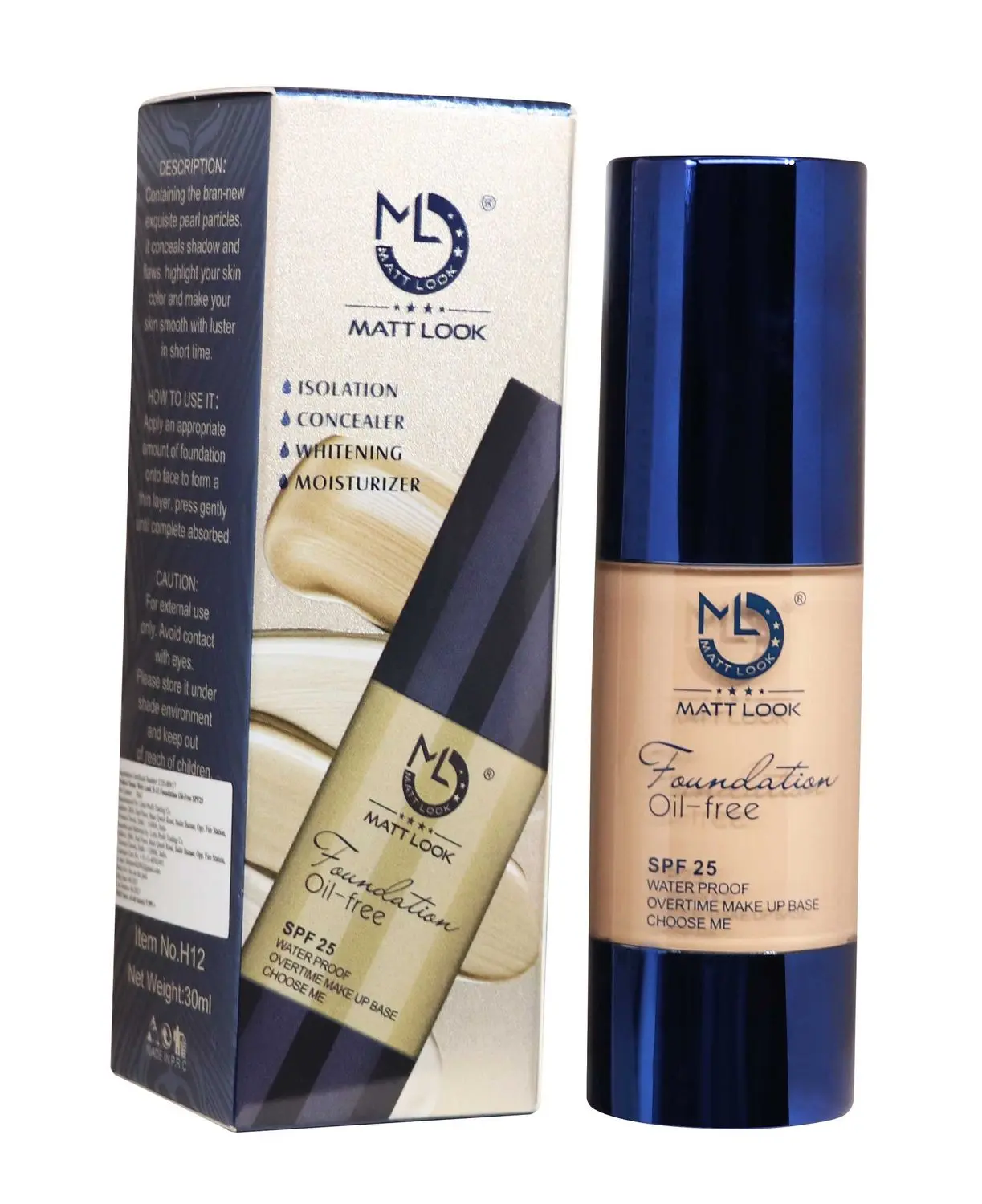 Matt look Foundation Oil-Free & Waterproof SPF-25, 101 (30ml)