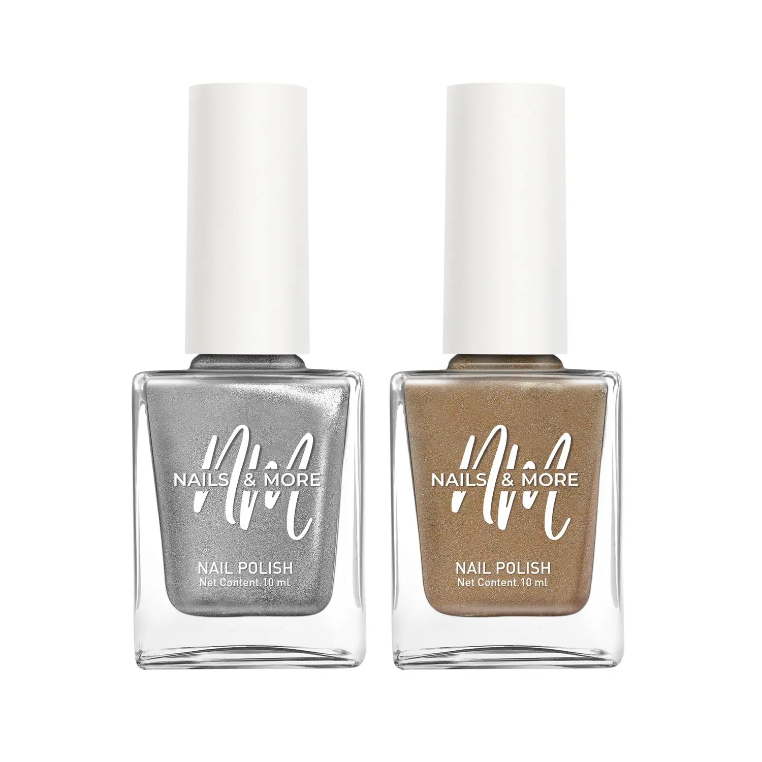 NAILS & MORE: Enhance Your Style with Long Lasting in Metallic Silver - Metallic Gold Pack of 2