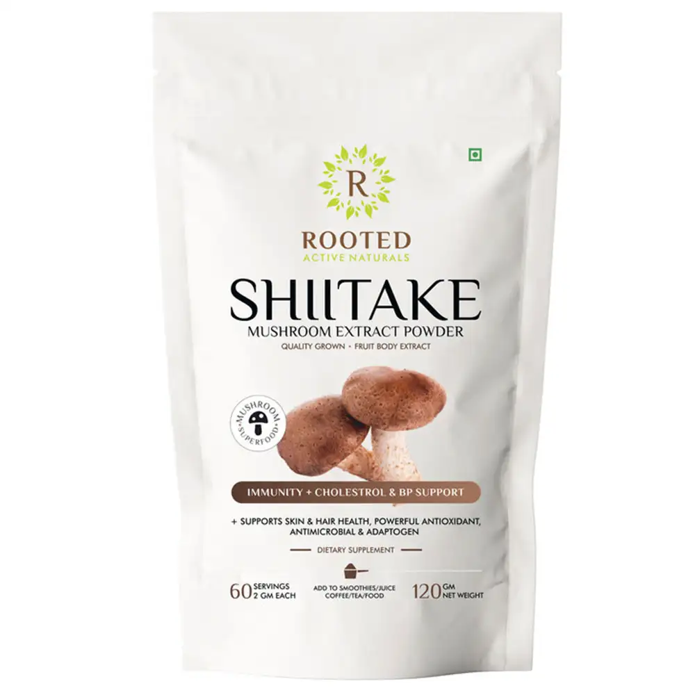 Rooted Active Naturals Shiitake Mushroom Extract Powder,  120 g