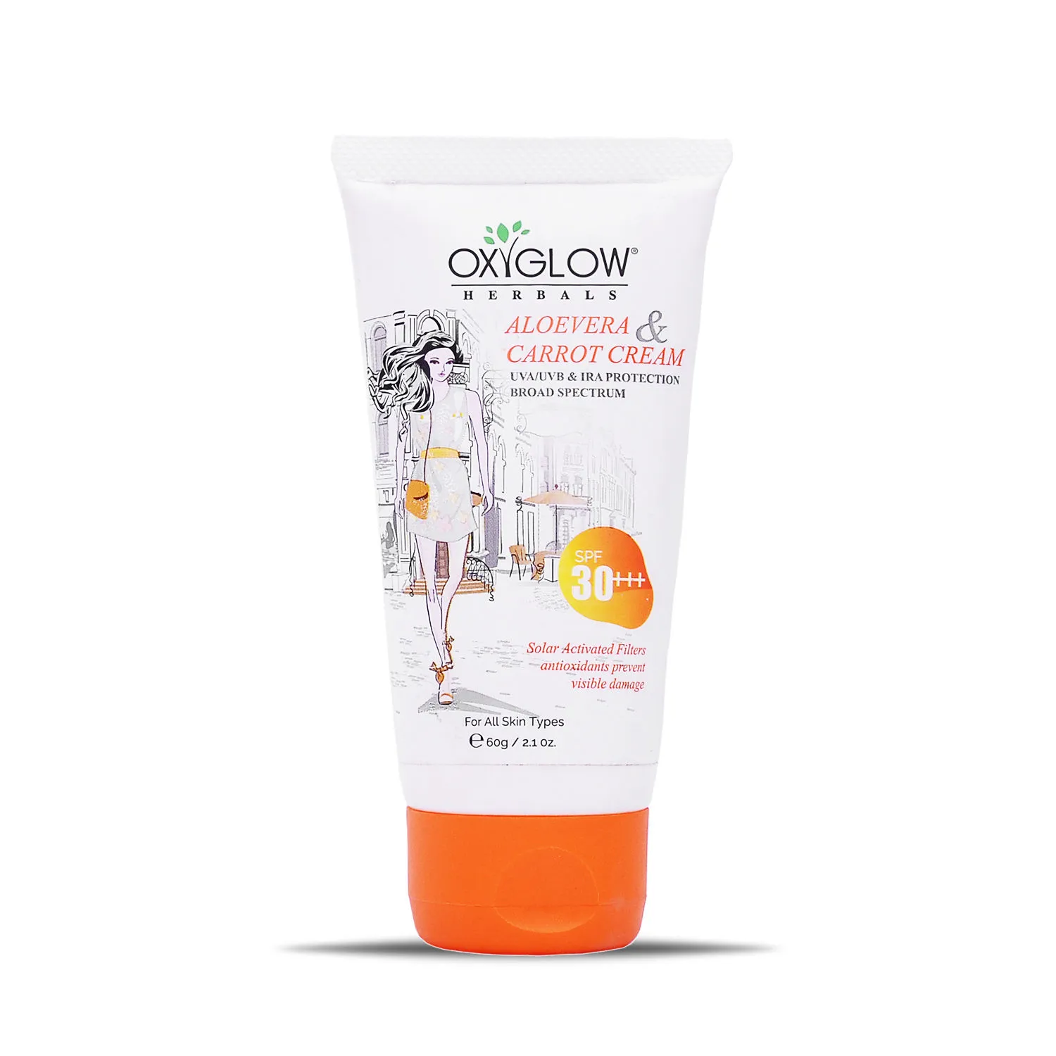 Oxyglow Herbals Aloe Vera And Carrot Sunscreen Cream- SPF 30+++ -