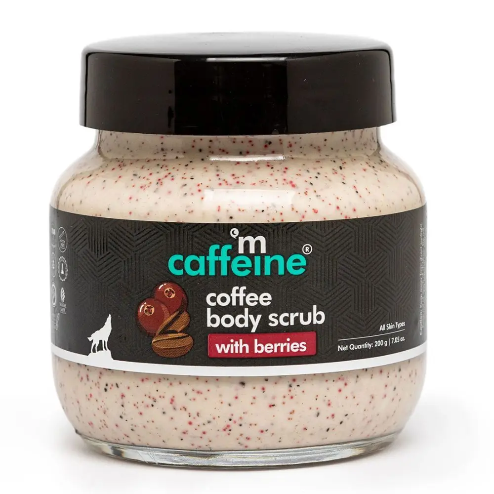 mCaffeine Coffee & Berries Body Scrub | Removes dry & Dead Skin | Fruity Coffee Aroma |Coffee Body Scrub 200 gm