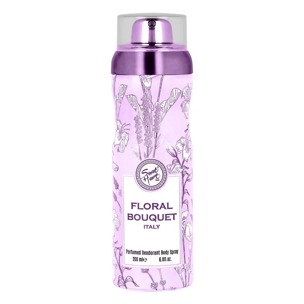 Sweet Heart Floral Bouquet Italy Purple Perfumed Deodorant Body Spray