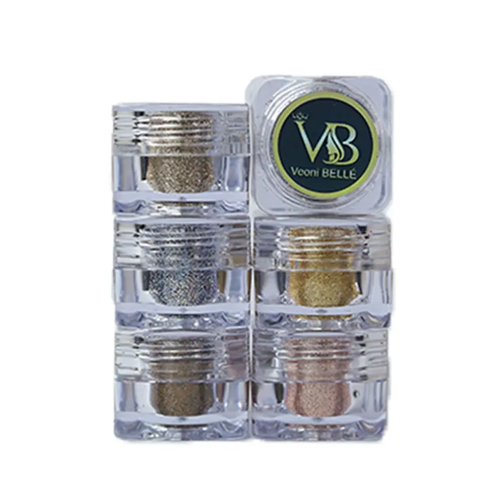 Veoni Belle Mettalic Eye Glitters Set of 6(LIGHT SHADE) HD Holographic loose Glitter eyeshadow for eye makeup