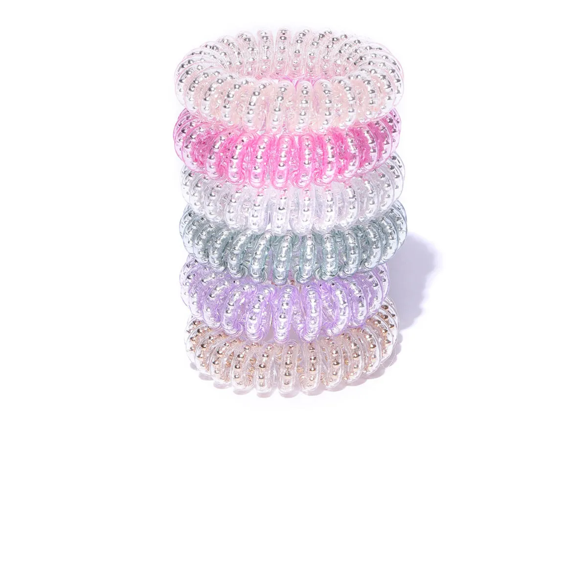 Blueberry Set Of 6 Multi Spiral Scrunchies