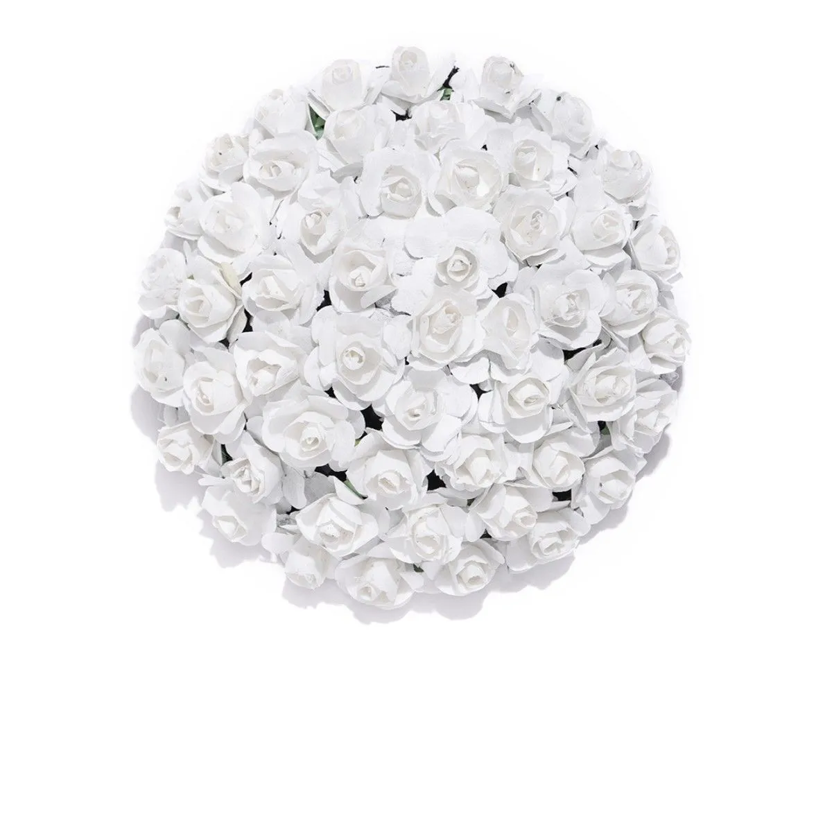 Priyaasi Artificial White Roses Design Bun Maker Hair Accessories For Women