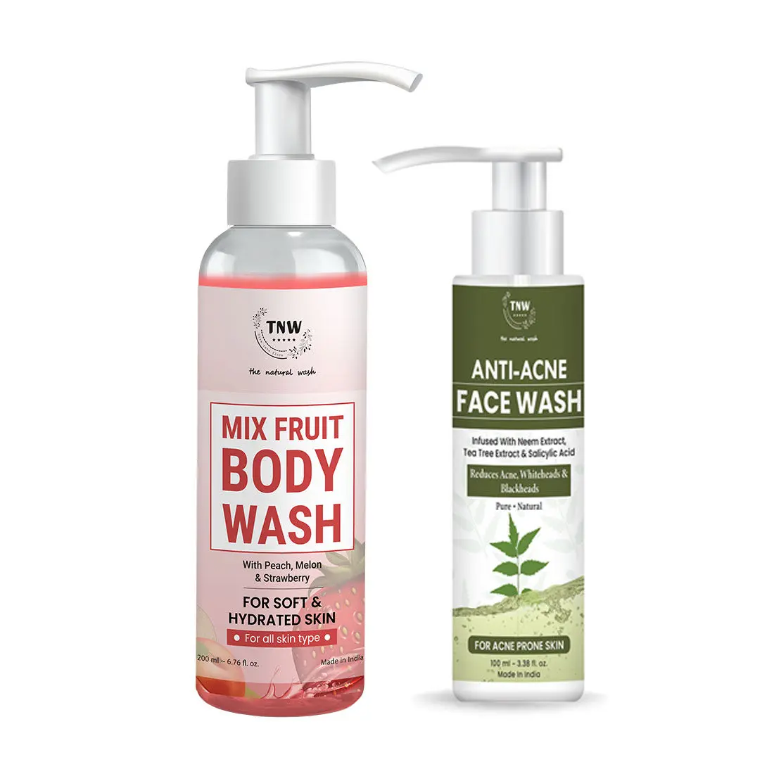 Combo of 2- Mix Fruit Body Wash 200ml + Anti Acne Face Wash 100ml