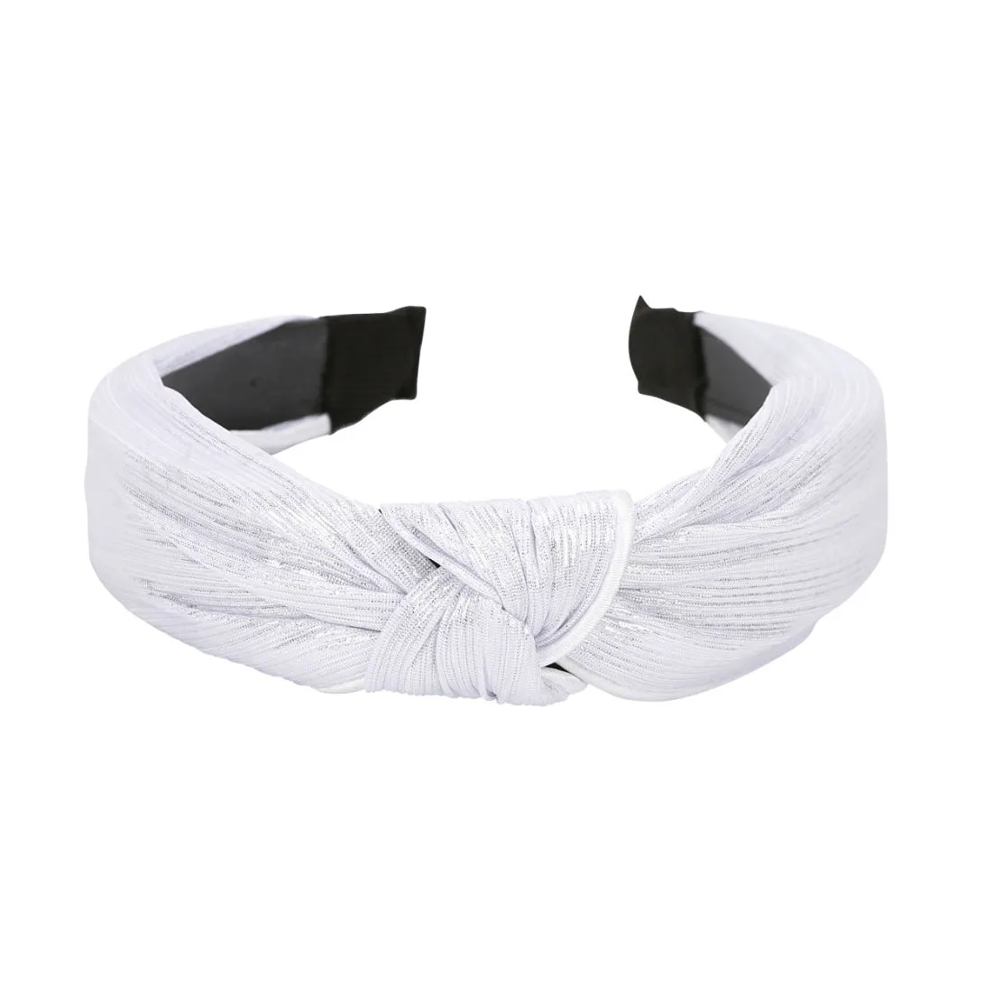 YouBella Hair Jewellery Satin Fabric Knot Shape White Head Band (YBHAIR_41365)