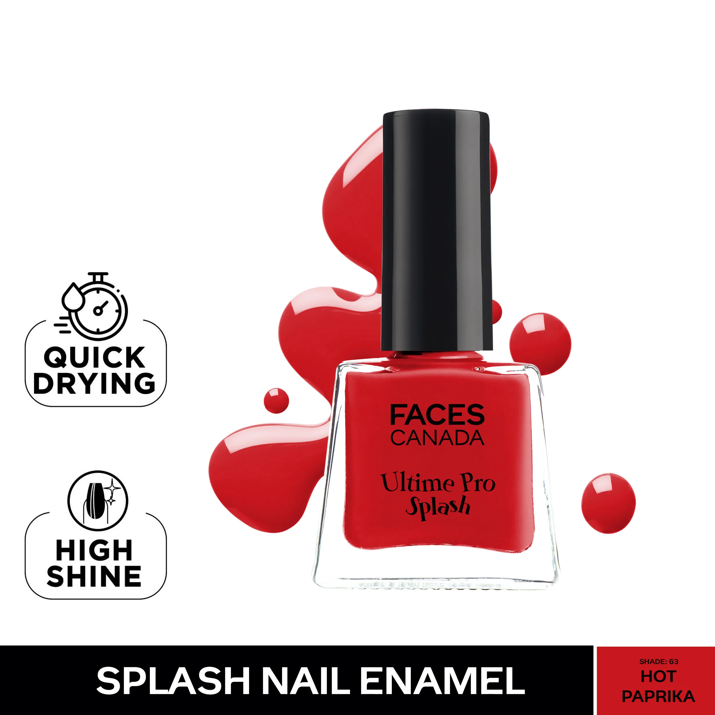 Faces Canada Ultime Pro Splash Nail Enamel - Hot Paprika 63