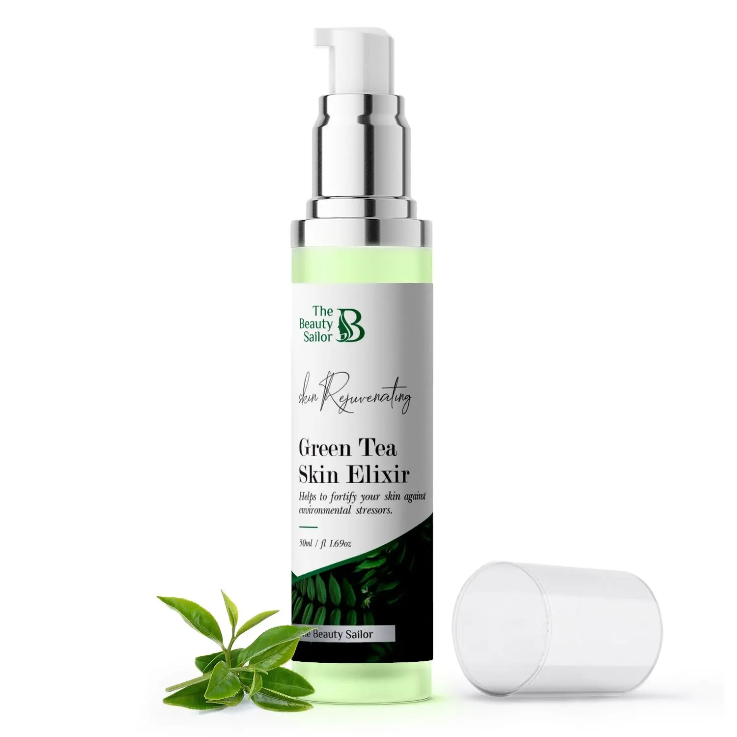 The Beauty Sailor Green Tea Skin Elixir, Face Serum for Reduce Wrinkles, Treat Dark Circles, Overnight Repair & firming For Everlasting Glow - (50 ml)