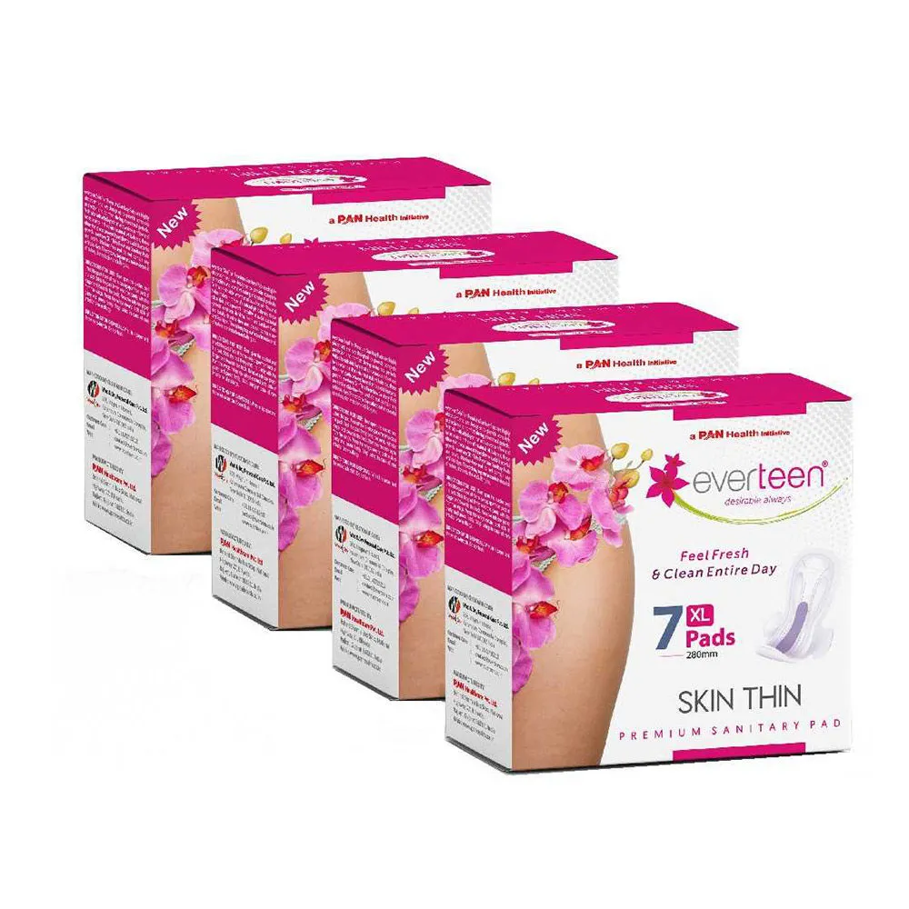 Everteen Skin Thin Premium XL Sanitary Pads for Women - 4 Packs