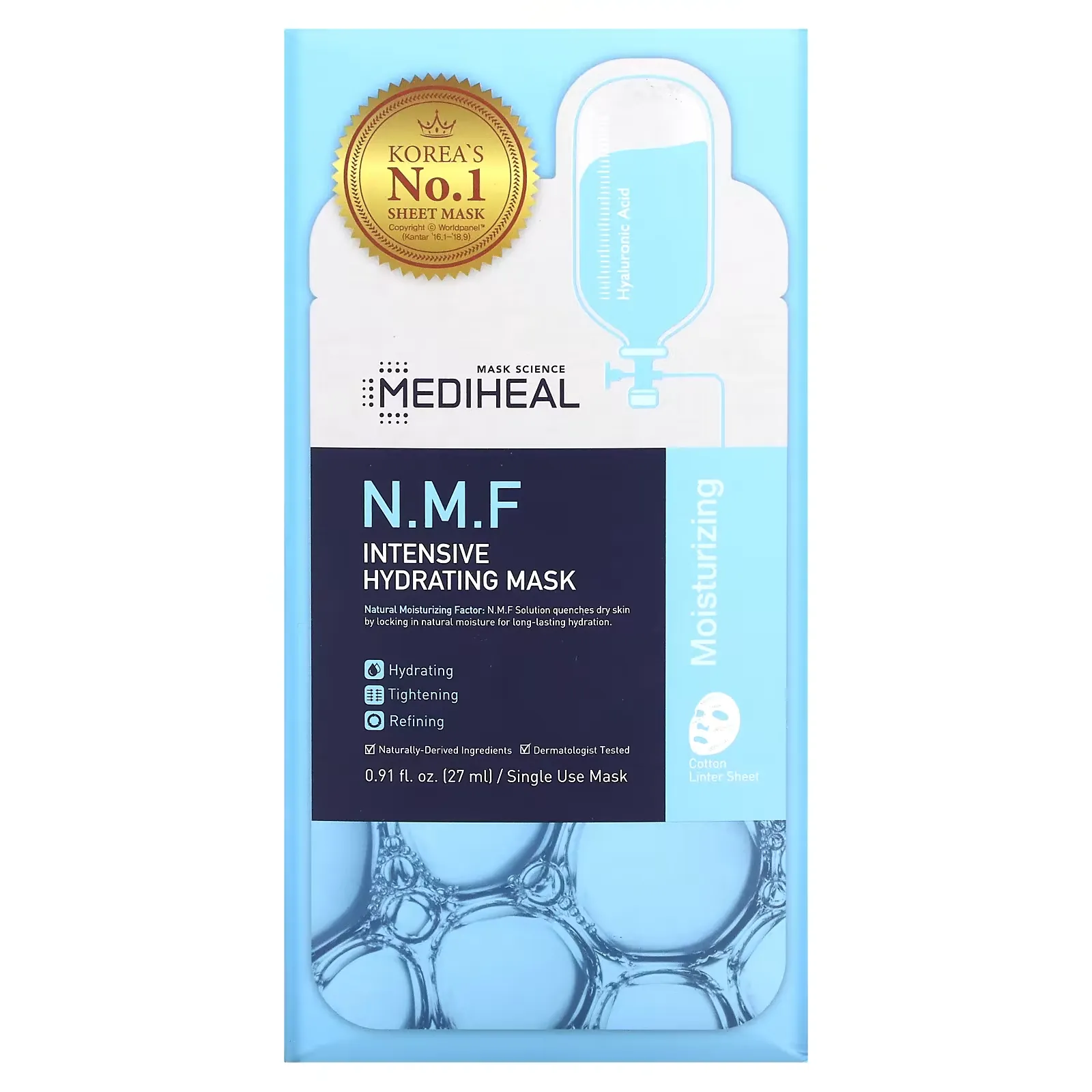 N.M.F Intensive Hydrating Beauty Mask, 5 Sheets, 0.91 fl oz (27 ml) Each