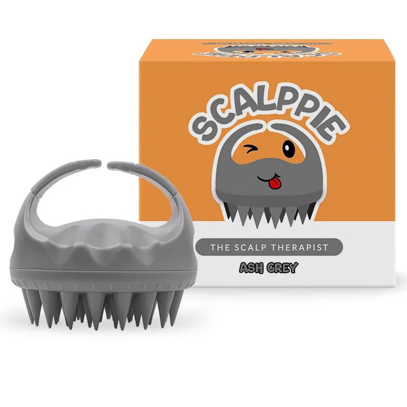 Scalppie Hair Scalp Massager & Shampoo Brush - Ash Grey - Promotes Hair Growth & Prevents Dandruff