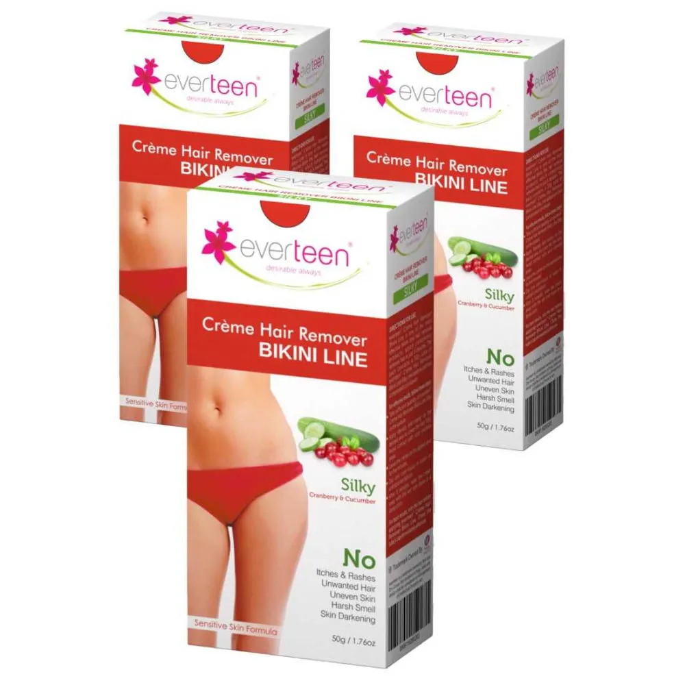 Everteen Cranberry & Cucumber Bikini Line Hair Remover Creme - Packof3