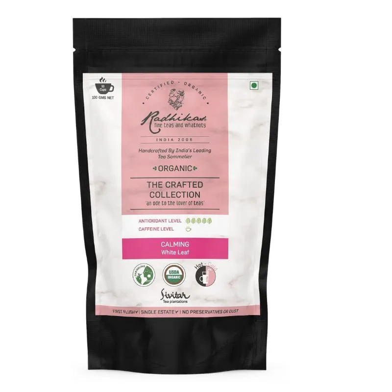 Radhikas Calming White Leaf, Certified Organic, Cold & Hot Brew