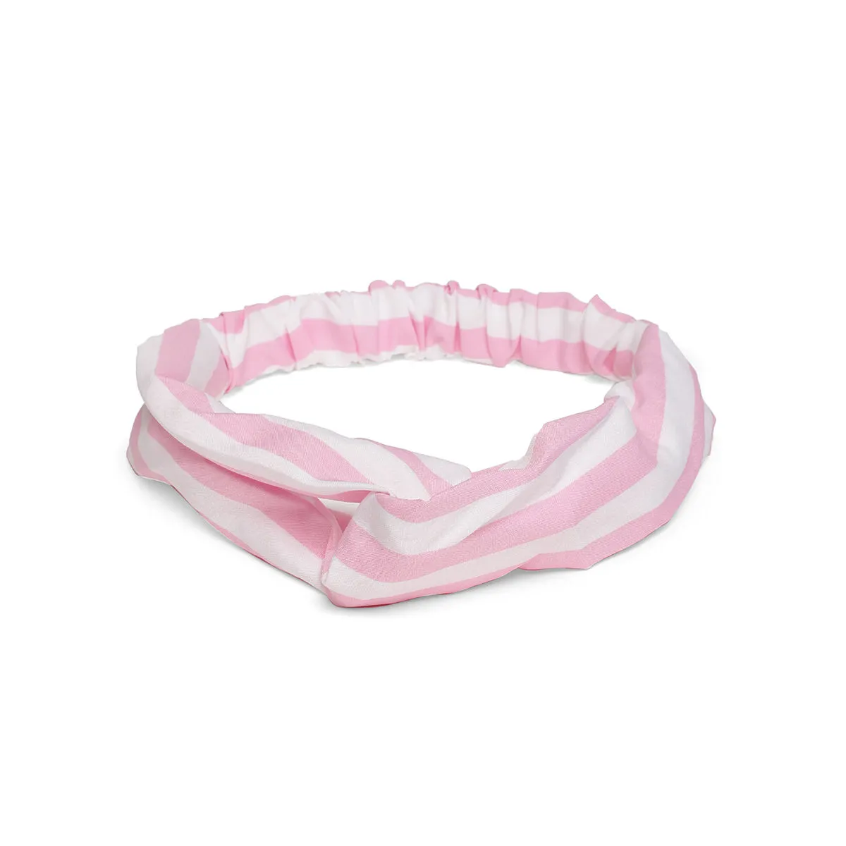 Toniq Pink & White Candy Stripe Fabric Hairband For Women