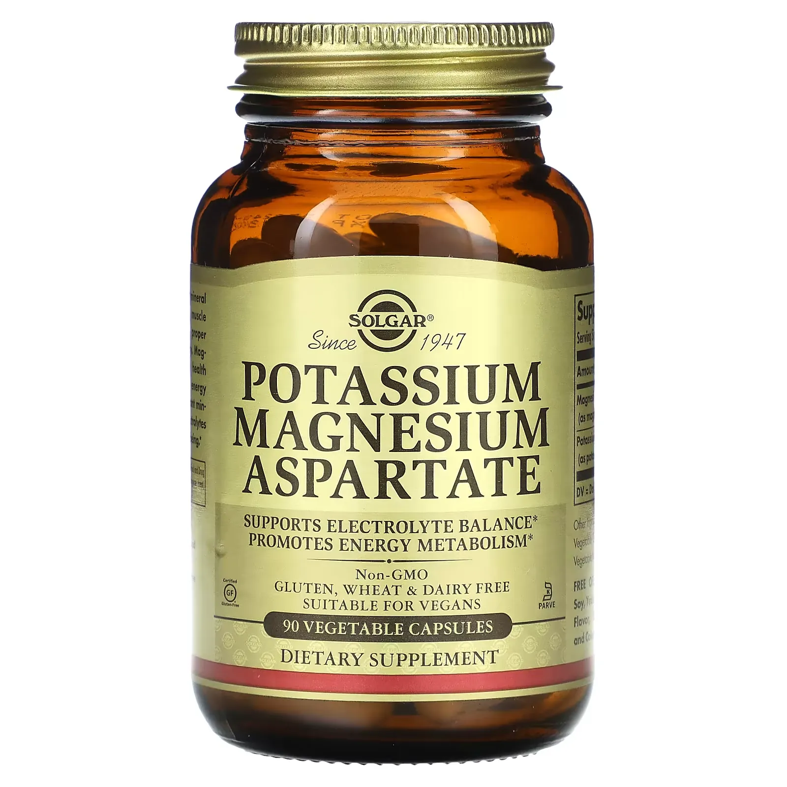 Potassium Magnesium Aspartate, 90 Vegetable Capsules